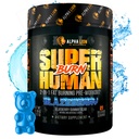 ALPHA LION Superhuman Burn - 2 v 1 Metabolismus Booster Pre Workout a termogenní spalovač tuků pro muže - Suppressant appetite a hubnutí (21 Servings, Blue Gummy Bear Flavor)