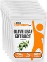Bulksupplements.com Olive Leaf Extract Powder - Bylinný dodatek, Antioxidant Source, Olive Leaf Powder - Gluten Free, 750mg per Serving, 1kg (2,2 lbs) (balení po 5)