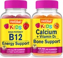 WellYeah Vitamin B12 Děti + vápník + Vitamin D3 Děti, Gummies Bundle - Great Ochutnávka, Vitamin dodatek, Lepek zdarma, GMO zdarma, Žvýkací žlab
