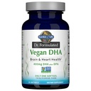 Zahrada života Omega 3 Vegan DHA Doplňky Dr. Vydávaný Vegan DHA, 400mg DHA & 90mg DPA v triglyceridové formě z jednoho zdroje, Omega 3 Dodatek pro zdraví žen a mužů, 30 Softgels