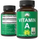 Certified Organic Vitamin A 5000 IU Doplněk Kapsle Vysoká potence Vitamíny pro dospělé, muže, ženy, děti. Vyrobeno z organické mrkvové šťávy. Skvělé pro Imunitu, kůži, oční podporu. NeGMO, Veganské pilulky