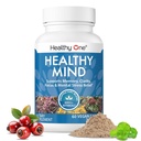 Zdravá mysl - Bezpečnost pro dospívající - Mozková mlha - Kognitivní funkce - Koncentrace - Zaostření - Neurální optimalizace - Mood - Ginkgo Biloba - Ginseng - Rhoddiola - Bacopa - Gotu Kola - Zelený čaj - 60 Počet