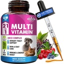 Cat & Dog Multivitamin Liquid with Glucosamine & Cranberry Cranberry 124; 15 in 1 Zdravotní doplňky pro močové trakt Ledviny, močové měchýře, Hip & Joint, Skin & Coat I124; Přírodní UTI medicína Made in USA (60 ml)