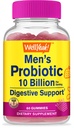 WellYeah Probiotické gumy pro muže s 10 miliardami CFU, Obnovit přírodní stravovací bilance, snížit plyn, Bloating, a nepravidelnost, gluten Free, non-GMO, Vegetarian - 60 Gumy