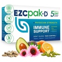 EZC Pak 5- den imunní systém Booster s Echinacea, Vitamin C, Zinek a vitamín D - Tapetovaný doplněk imunitní podpory pro dospělé - Podporuje imunitu, snadné cestování - Supplement Pack
