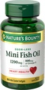 Příroda je Bounty Mini Fish Oil Softgels, Bezproblémový rybí olej Omega 3 doplňky, podporuje srdce zdraví, 90 Softgels (balení po 1)