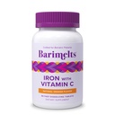 Barimelts Železo s vitaminem C, 90 Fast- Diseling Tablety (1- Month Supply), Sugar- zdarma Bariatric doplněk železa pro ženy, Přírodní Orange Flavor