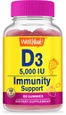 WellYeah Vitamin D3 5000 IU (125 mcg) Extra Streght Gummies -for Bone Health, Imunite Booster, Bone and Zuby Support -Non GMO, Gluten Free, Nut Free, Vegetarian -Strawberry Flavor -60 Gummies