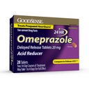 GoodSense Omeprazol Zpožděné uvolňování tablet 20 mg, kyselý reduktor, léčba časté srdeční pálení, 28 Počet