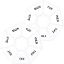 Sibba 7 den Pořadatel pilulek, 2 Pcs Medicine Pill Box, Denní Držák pilulek, Přenosný Travel Pill Container Holder pro kapsy nebo peněženky, Plánovač léků pro Vitamíny Fish Oil, doplňky (Clear)