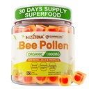 Bee Pollen Organic 1000mg, w / Propolis, Royal Jelly, Sugar Free Bee Pollen Gummies Bohatí v B-Vitamin, Antioxidanty, Amino kyseliny, Bee Pollen dodatek pro energii, kůže a imunita (1 balení)