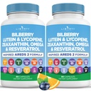 Eye Health Vitamíny s Bilberry, Lutein & Zeaxanthin, Lycopen, Resveratrol, Grape Seed Extract, Flaxseed Astaxanthin- AREDS 2- 120 Kapsle