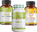 Premium Neem & Turmeric Supplement Bundle - 2-in-1 Capsule Formule pro zdraví pokožky, Imunitní & Cleansing Podpora