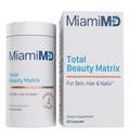 MiamiMD Total Beauty Matrix Kolagen doplňky pro ženy - Kolagenové kapsle s vitamínem C pro vlasy, kůži a nehty - Krutost zdarma - 60 Kapsle
