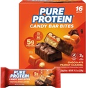 Čisté proteinové tyčinky, čokoládový arašídový karamel, 5g protein, gluten zdarma, nízký cukr, 0,70 oz, 16 balení (balení May Vars)
