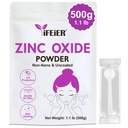 iFEiER oxid zinečnatý prášek 124; 500g (1,1 lb) 100% čistý Nano uncoted oxid zinečnatý prášek na ochranu kůže 124; kosmetika stupeň Ideální pro DIY opalovací krém, krém, deodorant, a péče o pleť