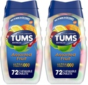 Tums Antacid Žvýkací tablety pro tlumiče žáhy, Ultra síla, Agrid Fruit, 72 tablet (balení po 2)