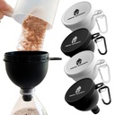 Protein Powder Funnel Set - 4 Pack Přenosný vodní láhev Funnel 124; Ideální pro Pre- Workout, BCAA, a Protein Powder 124; No- Mess, Keychain Powder Container pro cvičení, Fitness, a Travel