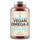 AMANDEAN Vegan Omega 3 dodatek. Premium Fish Oil Alternative. Řasy DHA & EPA. Karagenan Volné kalhotky. Algal Essential Fatty Acids. Plant Based Heart, Mozek, Oko, Kůže, Imunitní podpora. (120ct)