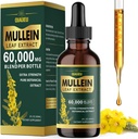Organické Mullein Drops for Lungs, Mullein Leaf Tincture Support Lung Cleanse, přírodní doplněk tekutý extrakt pro Lung Detox a Respirační zdraví, Vegan, 2 fl oz