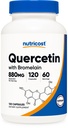 Nutricost Quercetin s Bromelainem, 880mg Quercetin + 165mg Bromelain Per Serving, 120 Kapsle, 60 Služeb (2 Caps Per Serving) - Vegetariánské, Non- GMO & Gluten zdarma