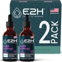 E2H Přírodní spánková pomoc - tekutý melatonin s heřmánkem, theanin - Spánek lepší, hlubší, delší - Vegan, gluten zdarma - poskytuje úlevu od stresu (2 láhve)