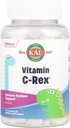 Kal C-Rex Žvýkací vitamín C pro děti, doplněk imunitní podpory s bioflavonoidy z Rose HIPS, Rutin & Acerola, Tasty Orange, Fruktosa zdarma, Žvýkací tablety
