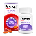 Feosol Kompletní doplňky železa Kaplety, Bifera Železo pro vysokou absorpci, Heme a Non-Heme Dual Action Minimalizuje vedlejší účinky, 1 per day, pro podporu energetického a imunitního systému, Made in USA, 30 Počet