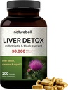 Játra Detox Doplňky - 200 Kapsle s Mlékem Thistle 30,000mg & Black Currant IR 124; Přírodní aktivní Silymarin - Extra síla 60: 1 Extrakt - Bylinné čištění a podpora opravy - Non- GMO