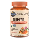 Zahrada života Organics Turmeric Zánětlivá odpověď Gummy - 120 Real Fruit Gummies pro děti a dospělé, 50Mg Curcumin (95% Kurkuminoidy), No Add Sugar, Organic, Non- GMO, Vegan & gluten zdarma