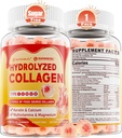 Kolagen Peptid Gummies pro ženy muže, Sugar Free Multi Collagen dodatek, 1400mg Hydrolyzované kolagen Types I II III V X, 5000mcg Biotin, Vitamin C A E D3 B6 pro vlasy, kůže a nehty, kost, 60Cts