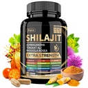 Shilajit dodatek s Moss Moss, Ashwagandha, Tongkat Ali - Shilajit Pure Himalayan Organic Fulvic kyselé kapsle - 90 Počet