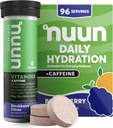 Nuun Vitamíny + Caffeine Electrolyte Tablety s vitamínem D, C, E, A, & B6, kyselina listová, hořčík & 4 ostatní esenciální elektrolyty, gluten Free & Vegan, Blackberry Citrus, 8 Pack (96 Služeb celkem)