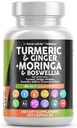 Čisté nutracea Turmeric Moringa dodatek 124; Ginger Boswellia Saffron - dodatek pro ženy a muže s Cejlonskou skořicí, Tart Cherry, Quercetin Česnek Nettle Svatý Basil - 1Pack