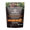 PlantFusion Turmeric and Ginger Drink Mix - fermentovaný celý potravní výživa, bylinný dodatek prášek s kurkuminoidy - USDA Certified Organic, Non- GMO, Vegan, gluten- Free, 4.76 oz 30 Servings