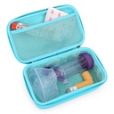 CASEMATIX ASTHMA Inhaler Pouzdro pro cestovní Fits ASTHMA Inhaler Spacer S připojenou maskou, držák Inhaler a další příslušenství používané s Spacer pro Inhaler, Zahrnuje pouze Turquoise Asthma Pouzdro