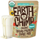 EarthChimp Organic Vegan Protein Powder - s probiotiky - Non GMO, mléčné výrobky zdarma, nesyrovátka, rostlinné bílkoviny prášek pro ženy a muže, gluten zdarma - 52 Služeb, 64 Oz (Plain & Unslated)