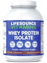 LifeSource Vitamíny 6 lb - Americký mléčný krávy tráva Fed syrovátka protein - Double Chocolate Fudge slazené w / Stevia