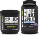 NutraBio Creatine Monohydrát, Neochucené, (150 g) a Muscle Matrix Protein Powder, (Confetti Cake) Dodatek Bundle - Svalová energie, Maximální růst, zotavení, a síla
