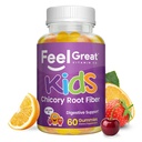 The Feel Great Vitamin Company Fiber Gummies for Kids for Digestive Support S124; Zácpa Relief for Kids S124; Ovocné ochucené Žvýkací gumy S124; Vegetariánské doplňky S124; 60 denní zásobování