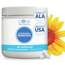 Core Med Science Liposomal Berberine Dodatek, 300mg (60 Počet) - Berberine HCL Extract Kapsle Podpora jater a srdce zdraví - Non- GMO, gluten- Free, Wheat- Free, & Dairy- Free Vegetarian Kapsle
