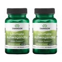 Swanson Ultimate Ashwagandha KSM-66 - Bylinný dodatek podporující zdravé stresové hladiny a relaxaci - Přírodní vzorec na podporu klid & relaxované Mindset - (60 Veggie Kapsle, 250mg každý) (2 Pack)