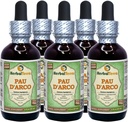 PAU d 'arco (Tabebuia Impetiginosa) Glycerit, sušený Bark Alcohol- Free Liquid Extract (Značka: HerbalTerra, Prooudly Made in USA) 5x2 fl.oz (5x60 ml)