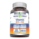 Úžasný vitamín D3 5000 IU s vitaminem K2 100 Mcg CLAS124; 250 Veggie Capsules CLAS124; D3 + K2 Complex CLAS124; Non- GMO CLAS124; gluten Free CLAS124; Made in USA