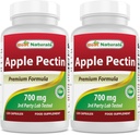 Nejlepší Naturals Apple Pectin 700 mg - Dietní fiber - Intestinální podpora - 120 Kapsle (120 Počet (balení po 2))