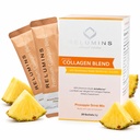 Reluminy Marine Kolagen Powder Drink Mix - Kolagen Peptid s Glutathione, Zelený čaj, CoQ10, & Hyaluronic Acid Boosts Glowing Skin - 100 Powder Sachets x Ananas Ochucené + 10 zdarma Sachety