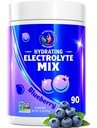Blueberry Hydration Powder - Nulový cukr Electrolyte Drink Mix 124; 90 Služební 124; Keto, Vegan, Gluten- Free 124; Přírodní elektrolyty pro svalovou obnovu, energie, křeče Relief 124; pro ženy, běžci