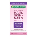 Nature 's Bounty Advanced vlasy, kůže a nehty, Argan- Infuzní vitamin dodatek s Biotin a Hyaluronic acid, 150 Rychlé uvolnění Softgels, 50 Celkem Služební