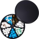 Metal Pill Dispenser Pill Organizátor se 7 Compartments - Těžké clo Anti- Mix Pill Container, Velké vodotěsné denně Pill box Pouzdro pro vitamín, medicína, dodatek, rybí olej, 0.39lb (černý)