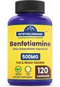 Vitamin B1 Benfotiamin, 500 mg na servírování, 120 Kapsle, Tuk & Voda rozpustný Vitamin B1, Gluten zdarma, Non- GMO, Vegetarián